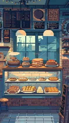 a bakery filled with lots of different types of food