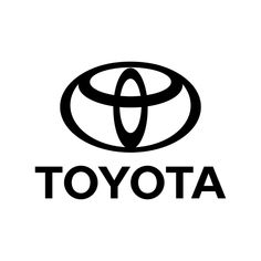 the toyota logo is shown in black and white