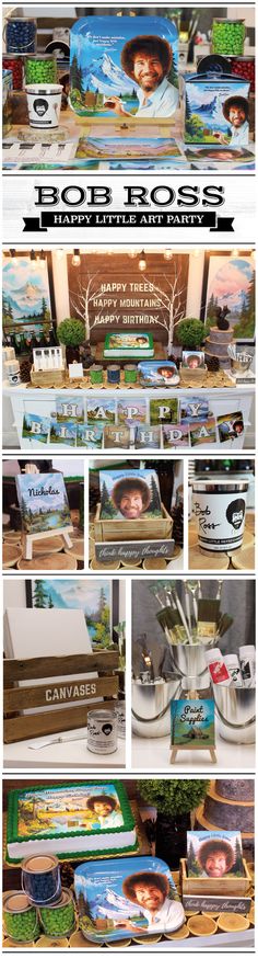 many different pictures are shown in this collage with the words bob ross on them