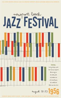 the poster for newport jazz jazz jazz festival, featuring colorful bars and numbers on them