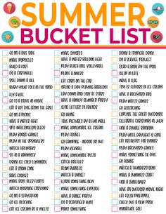 a summer bucket list with donuts on it