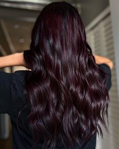 Hair Color Black Cherry, Midnight Cherry Hair Color, Violet Burgundy Hair Color, Cranberry Brown Hair, 4vv Hair Color, Raspberry Chocolate Hair Color, Cherry Black Hair Color Burgundy, Brown Magenta Hair