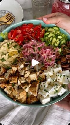 a bowl filled with lots of different types of food