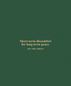 short - term dissonfort for long - term peace we the urban