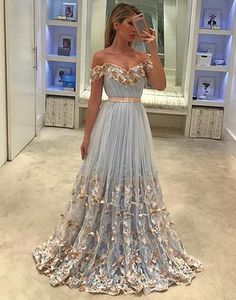 Blue Tulle Prom Dress, Tulle Lights, Light Blue Prom Dress, Evening Dress Long, Lace Evening Gowns, Tulle Evening Dress, Blue Tulle, Current Fashion, فستان سهرة