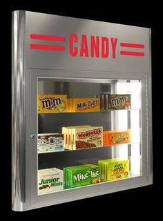 movie theater candy display case Home Movie Theater Room, Movie Theater Room, Home Movie Theater, Movie Theater Decor, Concession Stands, Basement Guest Rooms, Basement Gym