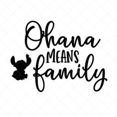 the phrase, ohana means family with an elephant on it