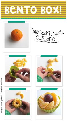 the instructions for how to make an easy bento box with mandarin custard