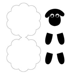 a paper cut out of a sheep with a thought bubble