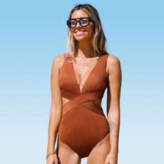 Cap Sleeve Swimsuit, Plus Size Bathing Suits For Women, Orange One Piece, Cutout One Piece, Lurex Fabric, Halter One Piece Swimsuit, Swimwear Beach