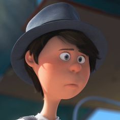 a close up of a person wearing a hat and looking at something with eyes wide open