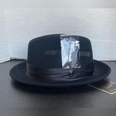 Bruno Capelo Black Australian Wool Fedora Hat Giovani Collection Size Large. New With Tags. Does Not Have Original Box. Wool Fedora Hat, Wool Fedora, Fedora Hat, Fedora, Accessories Hats, Original Box, Mens Accessories, Man Shop, Wool