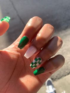 Green Western Nails, Fun Acrylics, Emma Chamberlain Nails, Spring Acrylic Nails, Subtle Nails, Nails Aesthetic, Girly Acrylic Nails, Classy Acrylic Nails