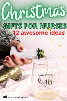 a woman pouring wine into a glass with the words, christmas budget don't overspend this christmas season