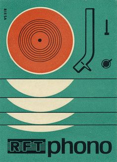 an advertisement for the phono record company, with a red disc in the center