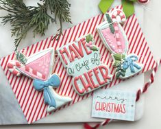 some decorated cookies on top of a table