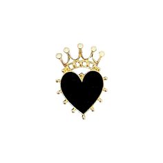 a black heart with a crown on top