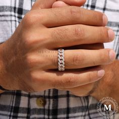 Men’s Rings With Diamonds, Cuban Link Wedding Band Men, Cuban Ring Men, Cuban Link Ring Men, Unique Mens Wedding Bands Diamonds, Unique Men Wedding Rings, Diamond Wedding Bands Men, Men Wedding Rings With Diamonds, Mens Wedding Rings With Diamonds