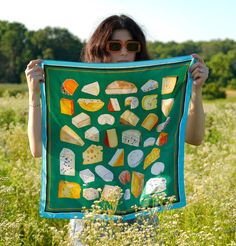 Cheese Lovers Silk Scarf | Green – Bluegreen Accessories Luxury Green Silk Scarf For Women, Luxury Green Traditional Silk Scarf, Luxury Chic Green Silk Scarf, Luxury Traditional Green Silk Scarf, Luxury Green Formal Scarf, Green Silk Square Scarf, Green Luxury Silk Scarf, Luxury Green Silk Scarf, Silk Twill Scarf