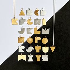 Bauhaus Alphabet Pendants Gold Plated – DARKROOM Bauhaus Design Pattern, Bauhaus Inspired, Brass Pendant Necklace, Alphabet Jewelry, Pendants Gold, Custom Envelopes, Art Jewelry Contemporary, Jewelry Workshop, Fonts Alphabet