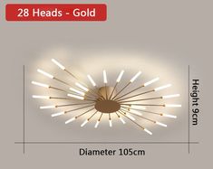 the light fixture has been designed to look like a sunburst, but it is not