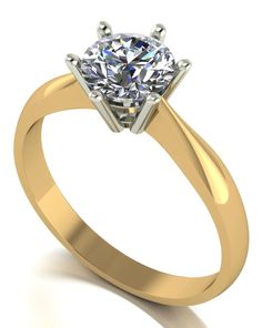 a yellow gold ring with a diamond in the center