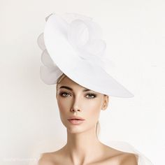 White fascinator, white races hat, derby fascinator hat, Royal Ascot hats, wedding hat, luncheon hat, kentucky derby hat, occasion hat, hats White fascinator with loops and bows. A very flatering hat perfect for Bridal, Royal Ascot, Melbourne Cup, Kentucky Derby, weddings, high tea party, luncheon... or any special occasion. * PROCESSING TIME: 1 - 10 business days. * DELIVERY TIME (DHL Express): 1-4 business days to all countries * Follow this link for more beautiful choices from 'Sophie Young H Chic White Fitted Costume Hats And Headpieces, Fitted White Cloche Costume Hat, White Fitted Cloche Costume Hat, White Cloche Headpiece For Wedding, White Cloche Wedding Headpiece, Fitted White Hat Headpiece, Fitted White Headpiece For Church, Elegant White Hats For Spring, White Fitted Hat For Races