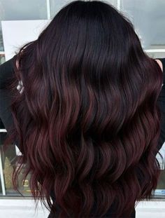 Cherry Balayage Hair, Cola Cherry Hair, Chocolate Cherry Balayage, Chocolate Cherry Hair Color, Dark Cherry Hair, Chocolate Cherry Hair, Cherry Brown Hair, Cherry Cola Hair Color, Pelo Chocolate