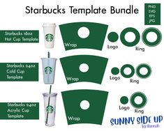 starbucks cup wrapper templates with instructions to make it look like the starbucks logo