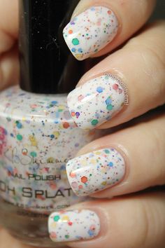 Oh,  Im ordering this!! White Glitter Nails, Colorful Nail Art, Colorful Nails, Glitter Nail Polish, Manicure Y Pedicure, Makati, Love Nails