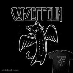 a t - shirt with an image of a cat and the words cazepelin on it