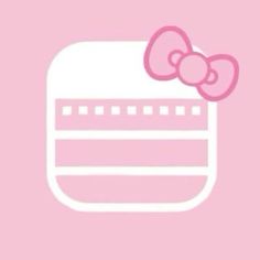 a pink hello kitty wallpaper with an image of a film strip and a bow