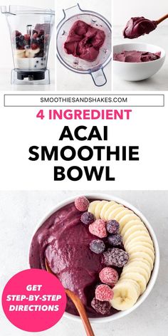 smoothie bowl recipe with 4 ingredients in it