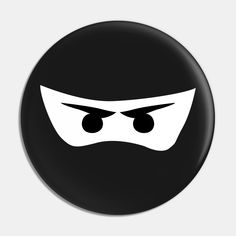 a black and white ninja mask with eyes