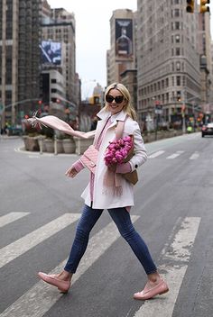 Pink Loafers Outfit, Loafer Outfits, Pink Loafers, Blair Eadie, Atlantic Pacific, Jcrew Collection, Fashion Sites, Red Floral Dress