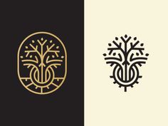 the logo for an artisan company, with two different colors and designs on it