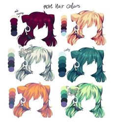 different colored hair styles for anime characters