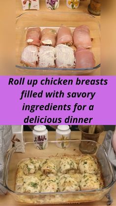 Rolled Chicken Recipes, Chicken Breast Oven, Chicke Recipes, Chicken Breast Recipes Baked, Roasted Chicken Breast, Chicken Rolls