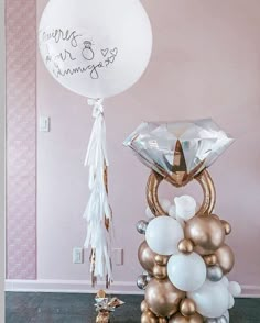 a balloon and some other decorations in a room