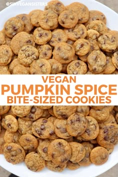 the words perfect for fall vegan pumpkin cookies