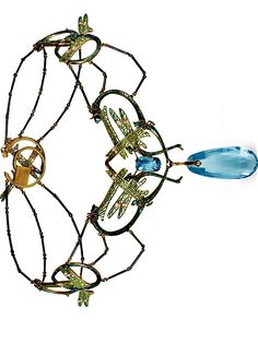 René Lalique I An extraordinary gold, enamel & gem-set necklace, c1902, Wartski Aquamarine Necklace, Pretty Rings, Gold Enamel