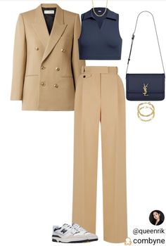 Beige Blazer, Beige Pants, Elegante Casual, Classy Work Outfits, Stylish Work Outfits, Night Out Outfit, Business Outfit, Looks Chic, Work Outfits Women