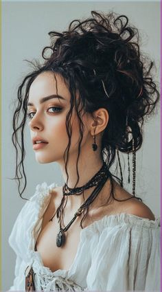 "Romantic Hairstyles for Date Night"
"The Best Hairstyles for Women Over 40" Pirate Makeup For Woman, Pirate Female Hairstyle, How To Style Long Curly Hair Ideas, Flamboyant Hairstyles, Halloween Curly Hair Costume, Female Pirate Hairstyles, Saloon Girl Hairstyles, Pirate Hairstyles For Short Hair, Womens Pirate Makeup