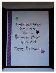 there is a card that says ghosts and goblins everywhere, there's halloween magic in the air