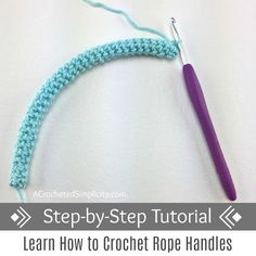 a crocheted object with a knitting needle