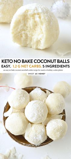 the ingredients for keto no bake coconut balls