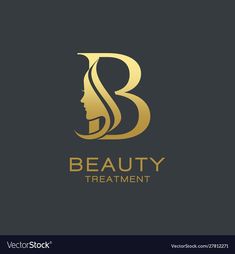 a woman's face in the shape of a letter b logo design for beauty