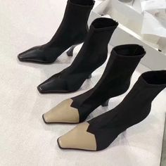 35-40 Eu Vintage Chic Style True To Size Full Black Or Two Tone Black Beige Color Please Comment For The Color Vintage Boots, Boots Leather, Vintage Chic, Beige Color, Shoes Heels Boots, Black Cream, Shoes Women Heels, Leather Boots, Heeled Boots