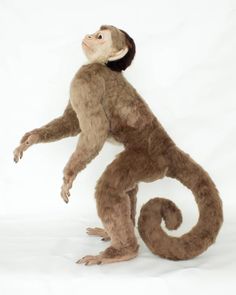 a stuffed monkey is standing on its hind legs