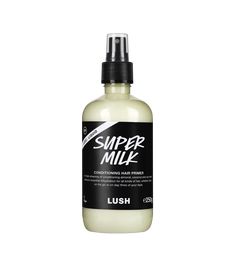 Our bestselling, hydrating afro hair care product saves the day! A hydrating leave in hair conditioning spray that protects hair with almond, coconut and oat milk. Lush Super Milk, Super Milk, Plastik Recycling, Afro Hair Care, Soften Hair, Pelo Afro, Super Hair, Leave In Conditioner, Shampoo Bar